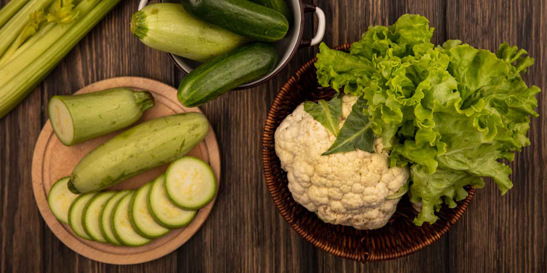 cukinia i kalafior - warzywa w białej diecie